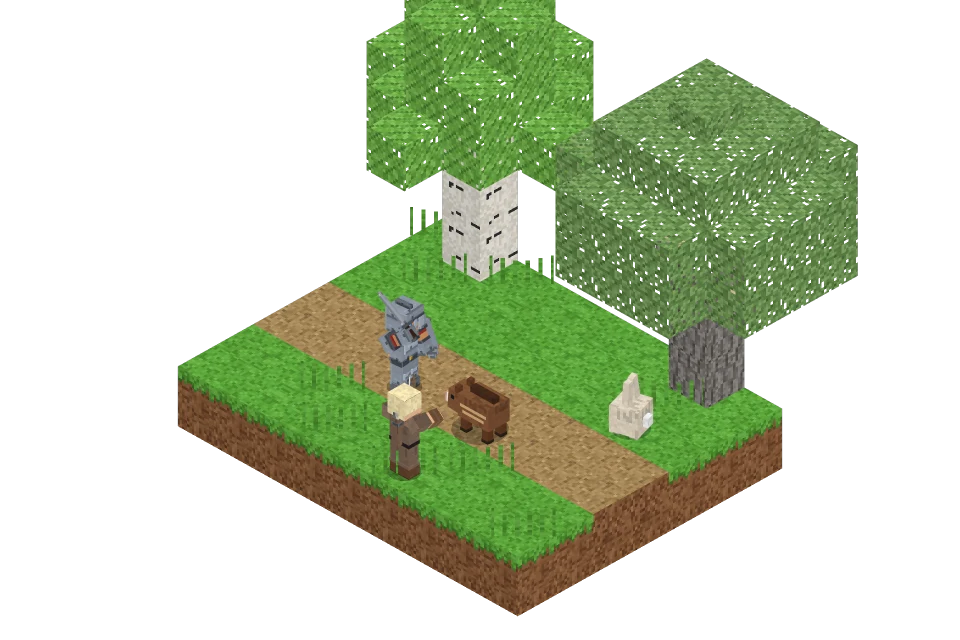 A Wanderer with a sword fighting a boar while an archer helps