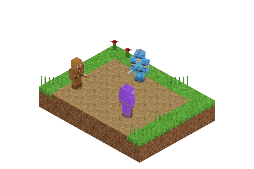 Three Wanderers with a sword, a bow and a staff
